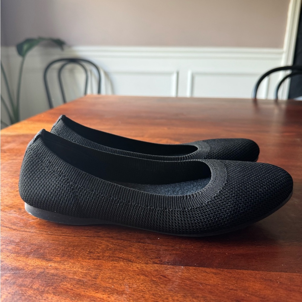 Cushionaire Women's Tyra Knit Ballet Flat Black Like New Size 8 Comfort